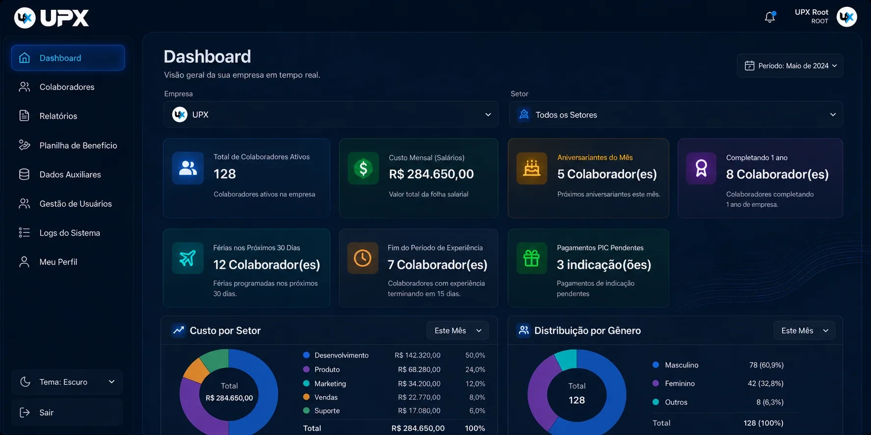 Interface do GRH — Gestão de RH / DP